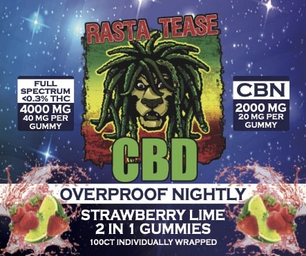 CBD-CBN Strawberry Lime 2 in 1 Nightly Gummies